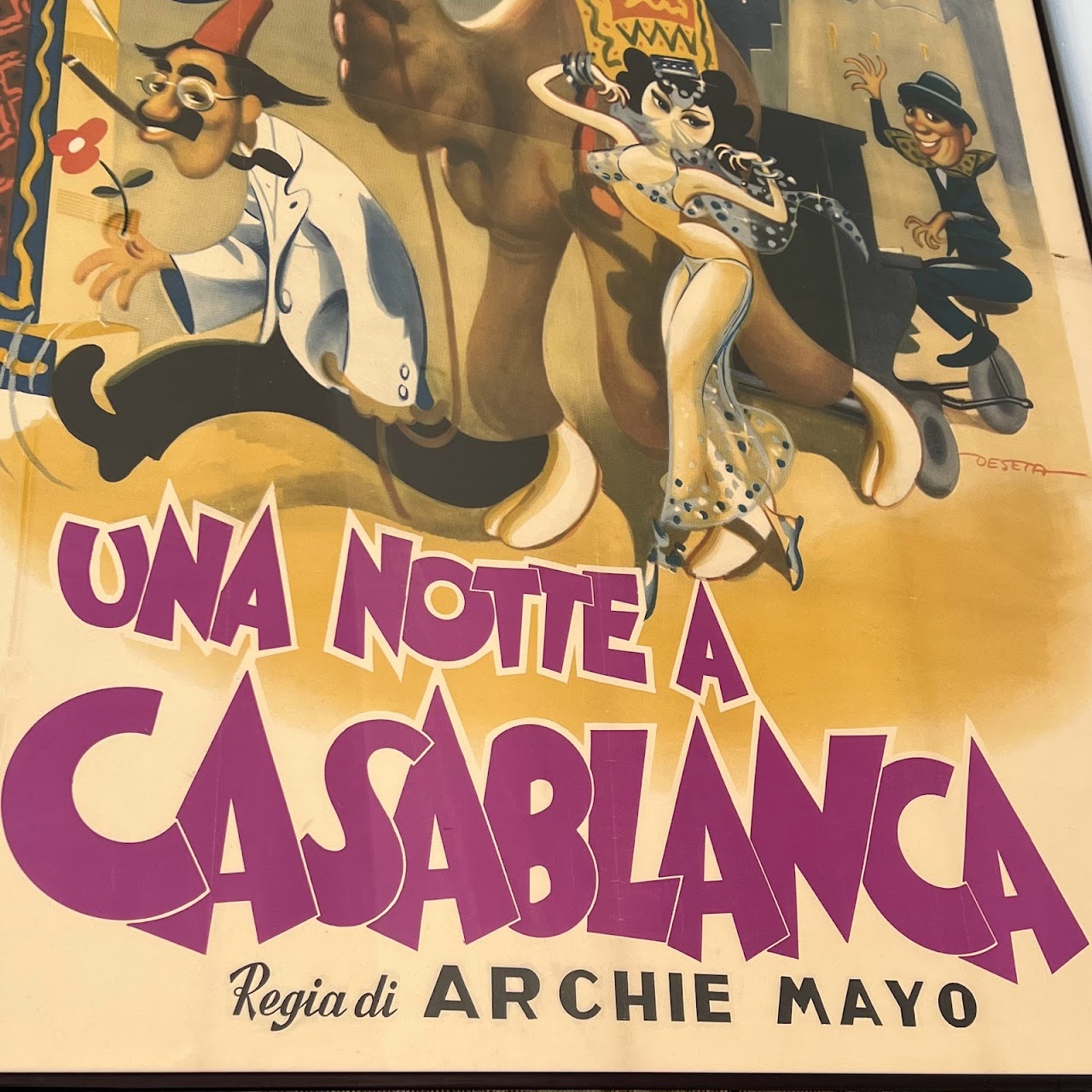 The Marx Brothers 'A Night in Casablanca' Original Italian Movie Poster