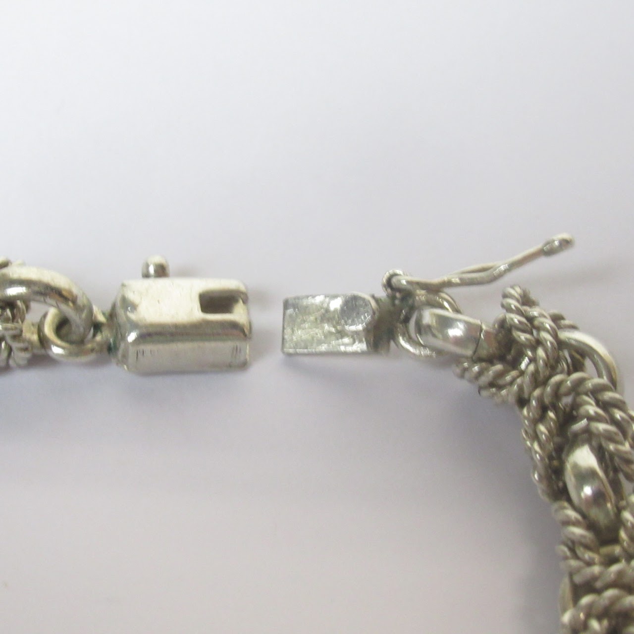 Sterling Silver Textured Link Necklace