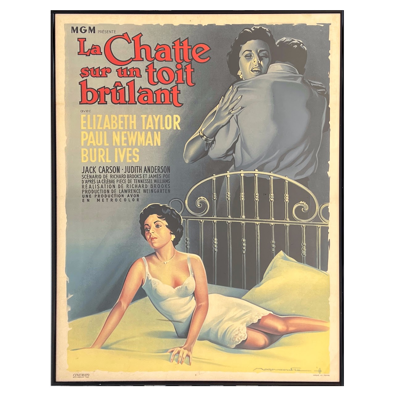 'Cat on a Hot Tin Roof' Original French Lithograph Movie Poster