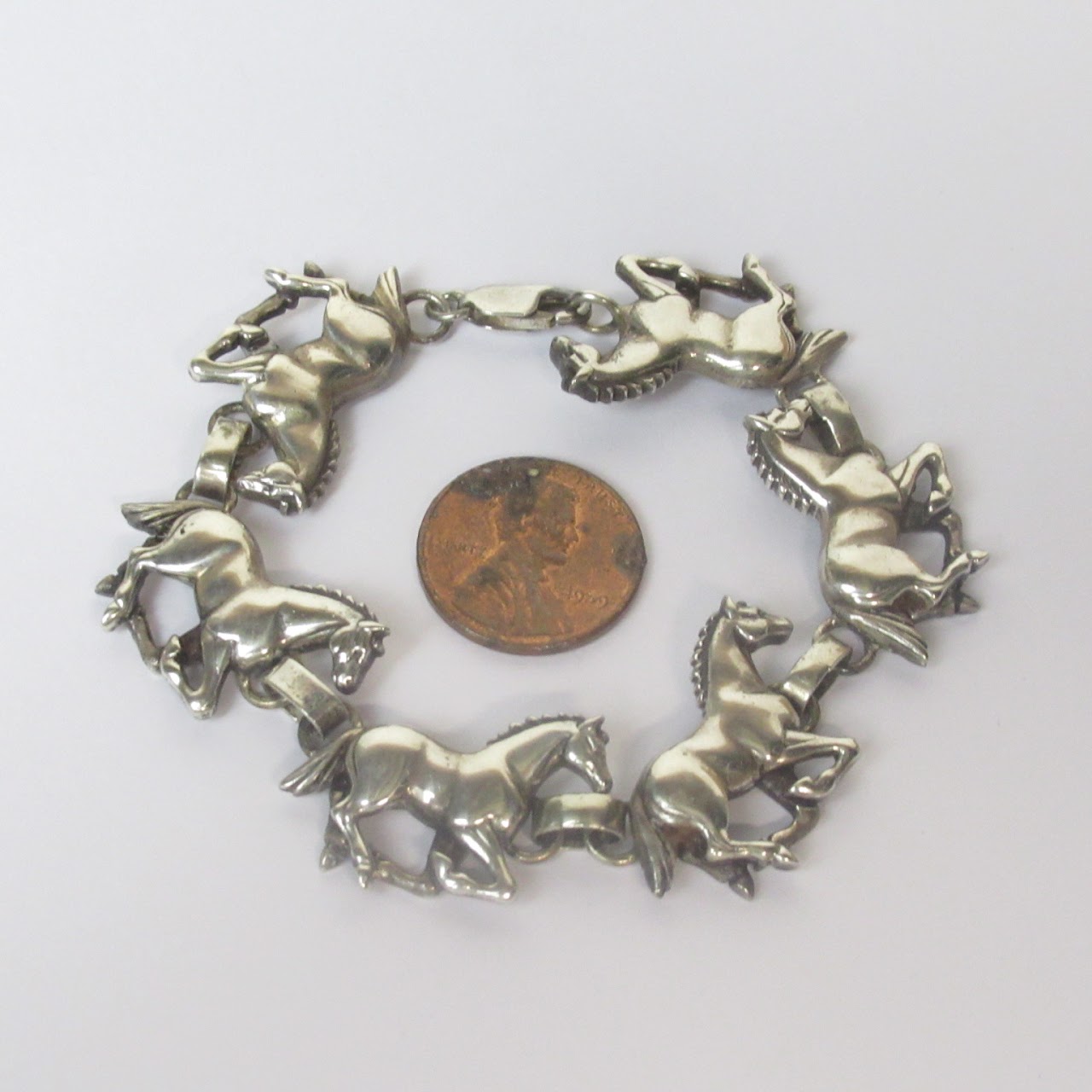 Sterling Silver Horse Link Bracelet