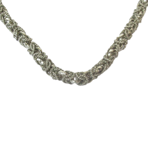 Sterling Silver Textured Link Necklace