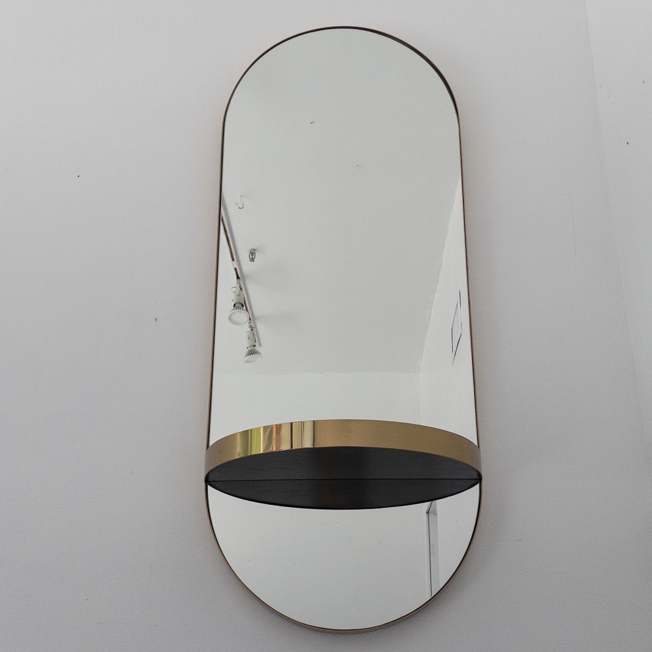 CB2 Caplet Oval Mirror with Shelf