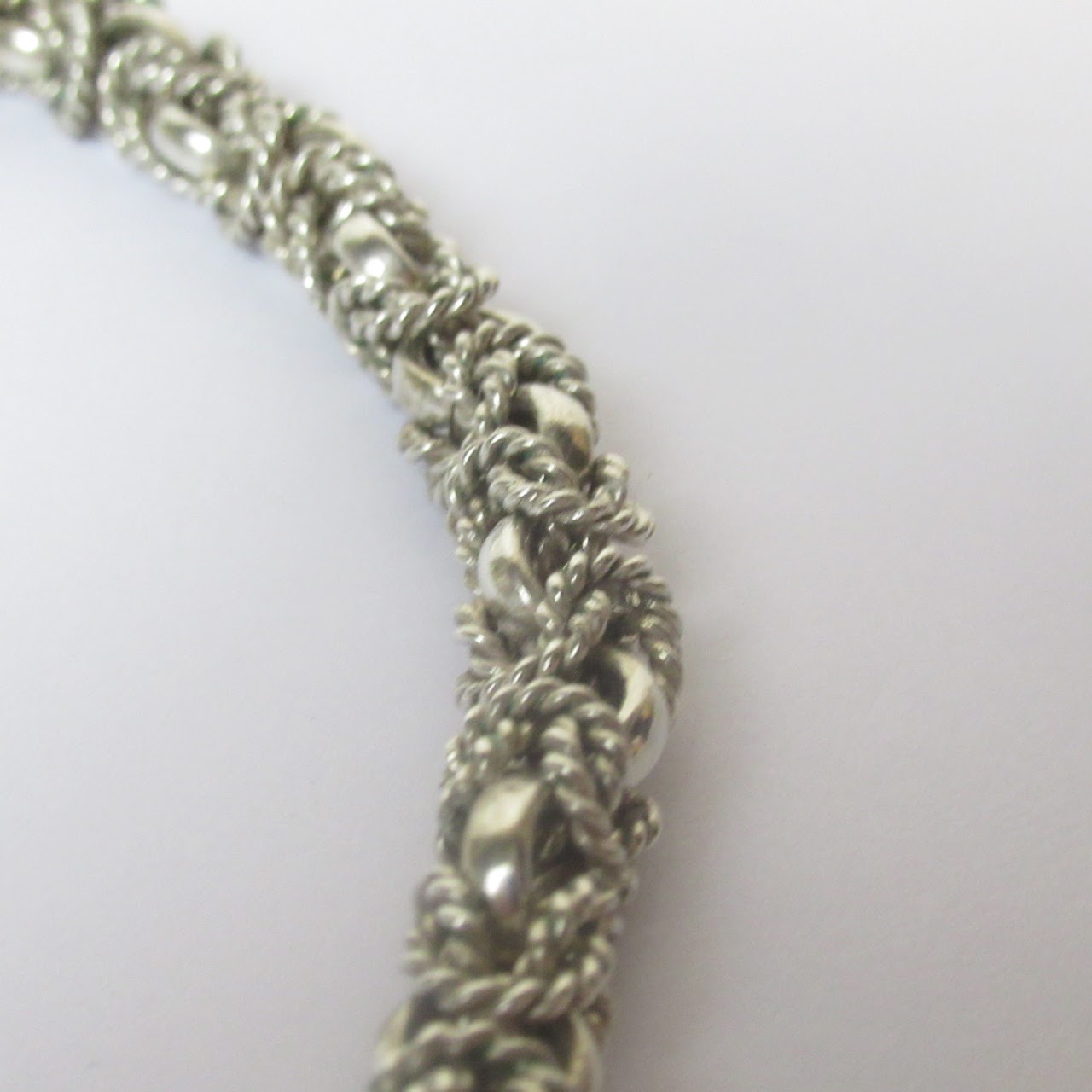 Sterling Silver Textured Link Necklace