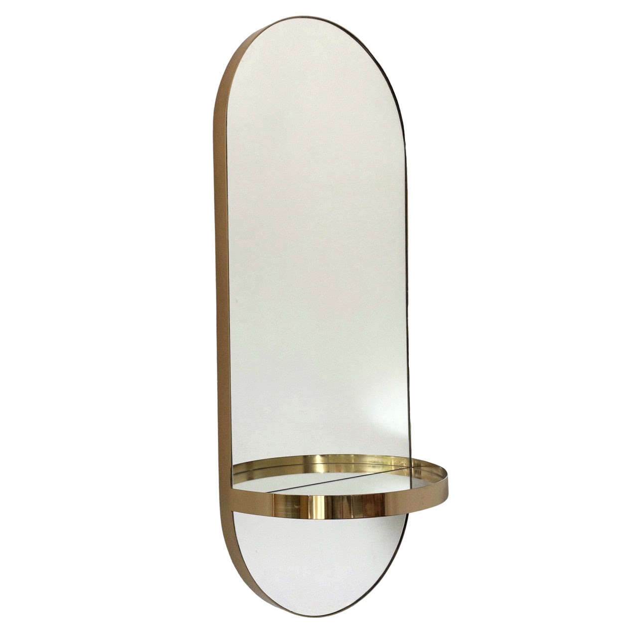 CB2 Caplet Oval Mirror with Shelf