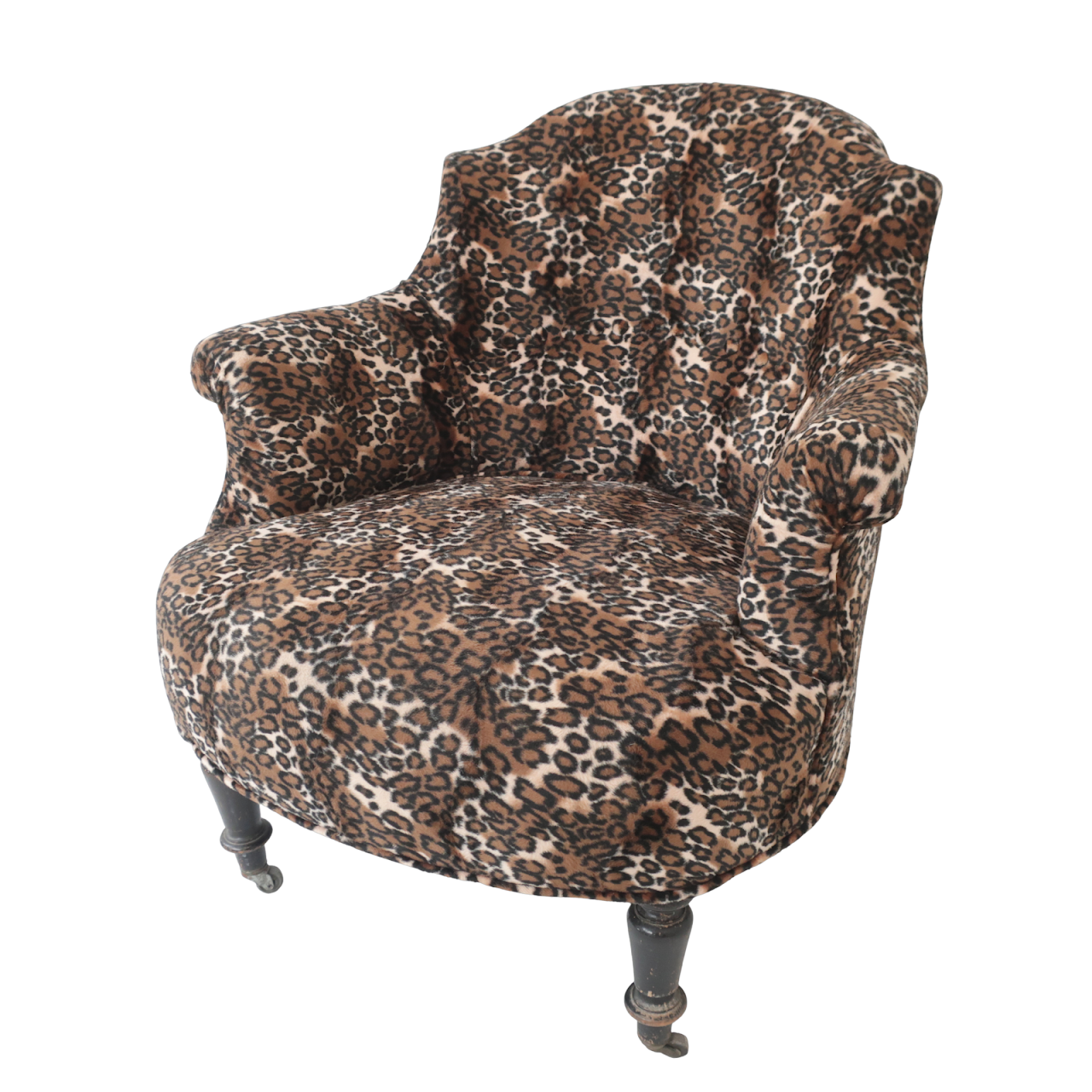 Vintage Tufted Leopard Chair