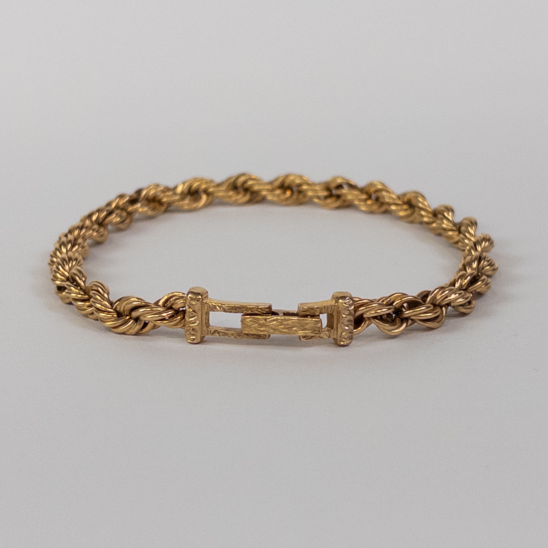 14K Gold Rope Chain Bracelet