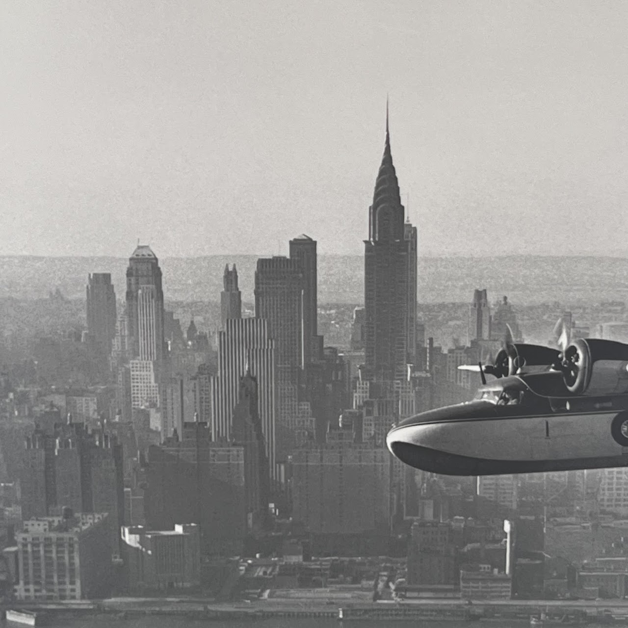 'Seaplane Over New York, 1946' Silver Gelatin Photograph