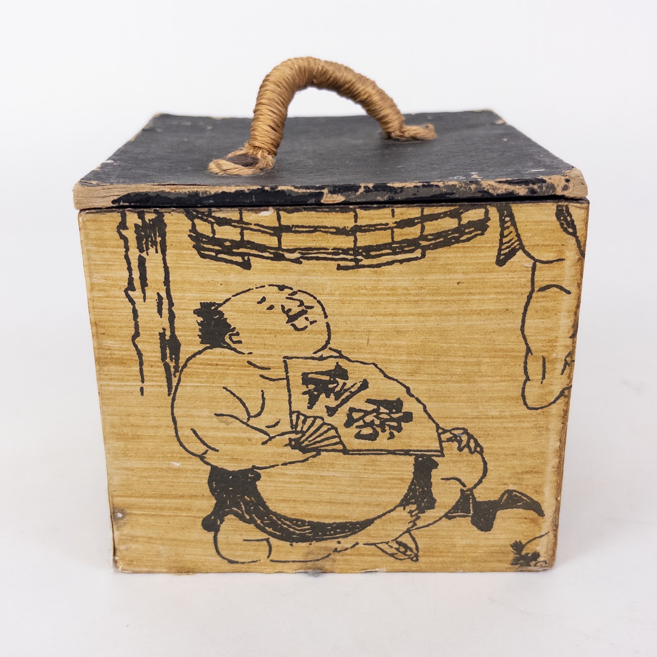 Vintage Japanese Print-Covered  Lidded Box