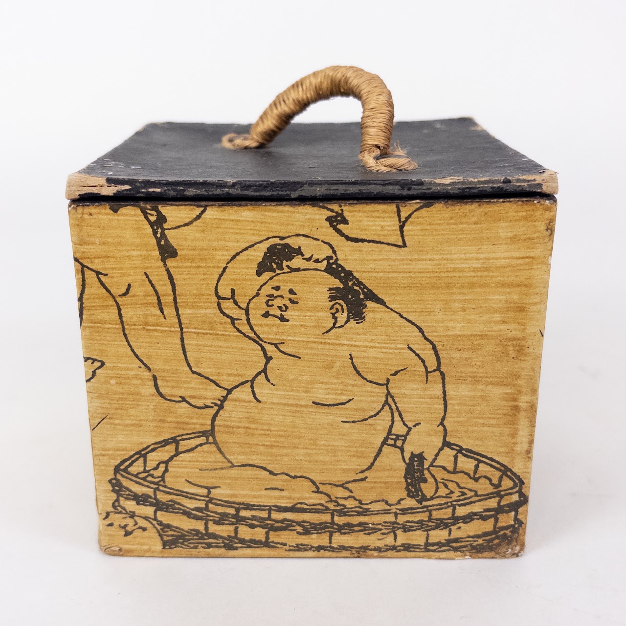 Vintage Japanese Print-Covered  Lidded Box