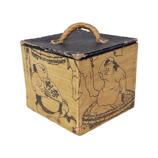 Vintage Japanese Print-Covered  Lidded Box