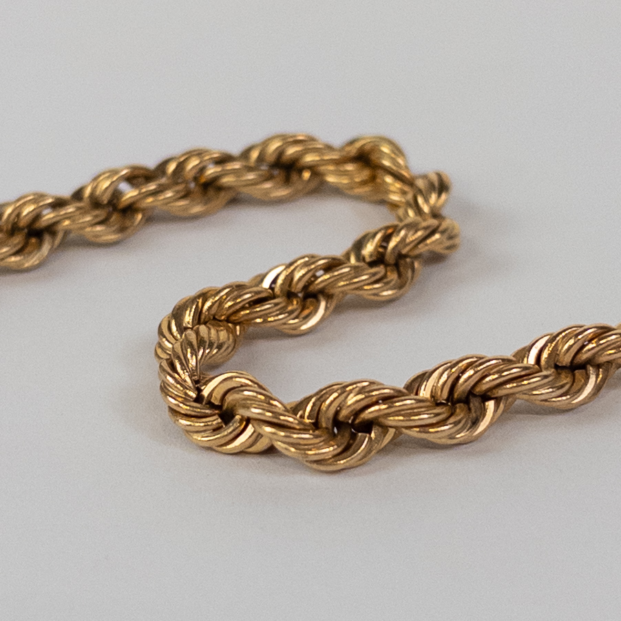 14K Gold Rope Chain Bracelet