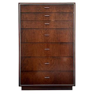 John Stuart Mid-Century Modern Walnut Seven-Drawer Highboy Dresser