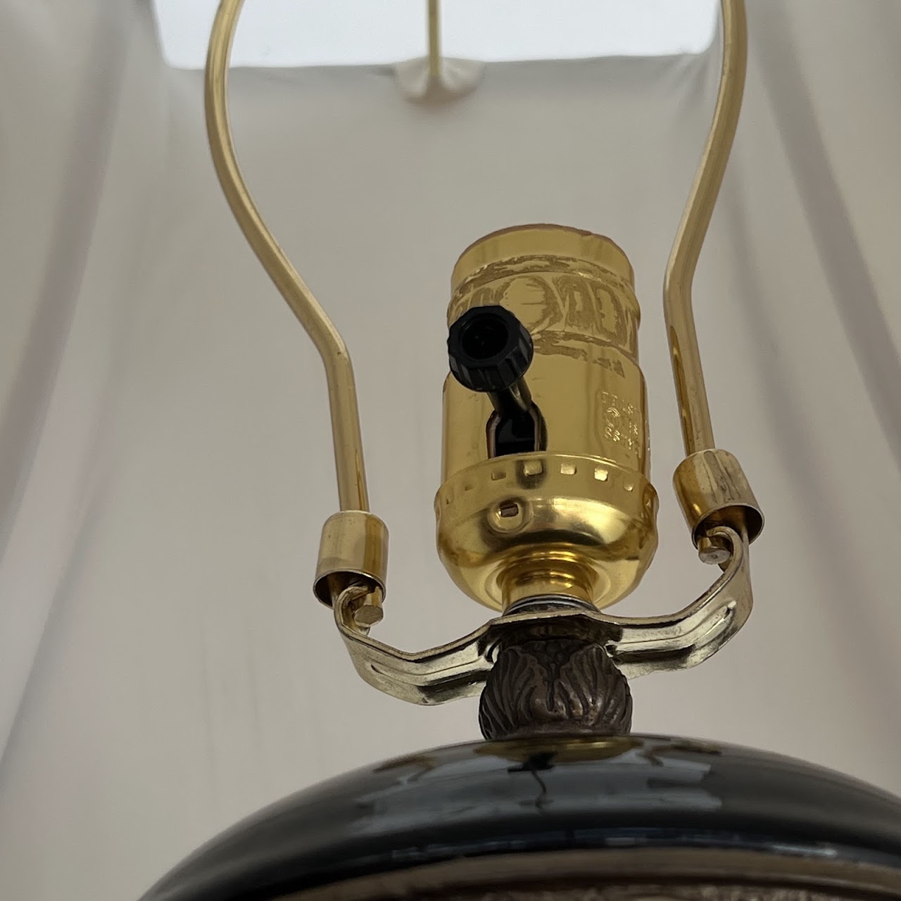 Neoclassical Style Ram's Head Table Lamp Pair