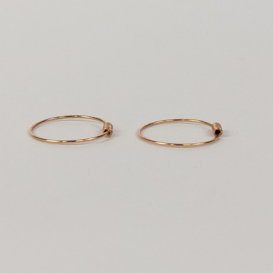 14K Gold Dainty Endless Hoop Earrings