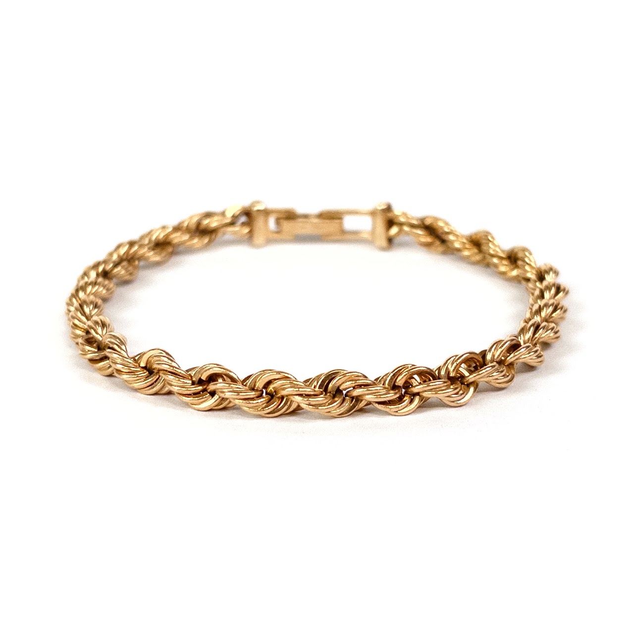 14K Gold Rope Chain Bracelet