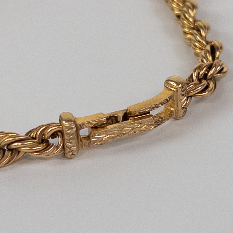 14K Gold Rope Chain Bracelet