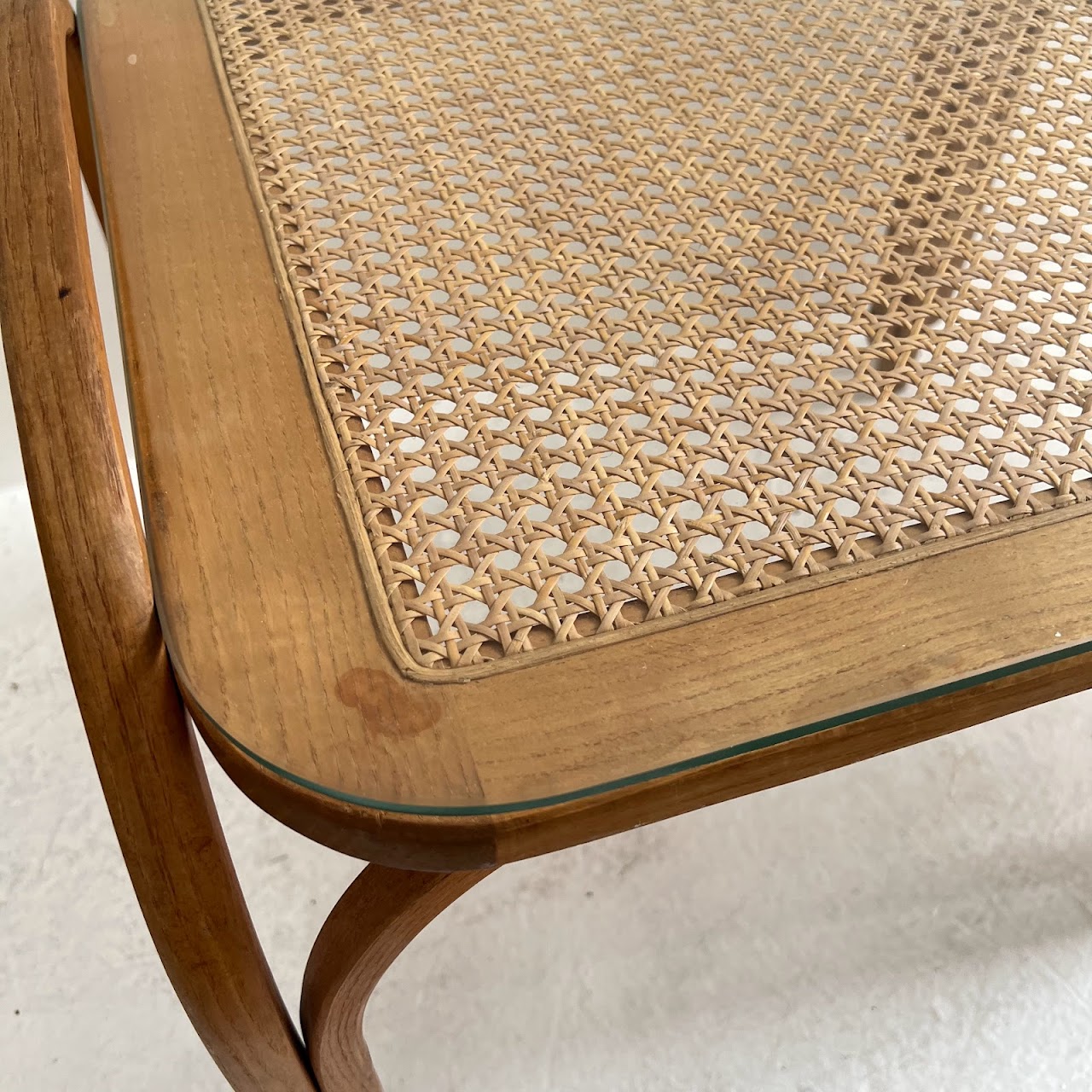 Bentwood & Cane Vintage Side Table Pair