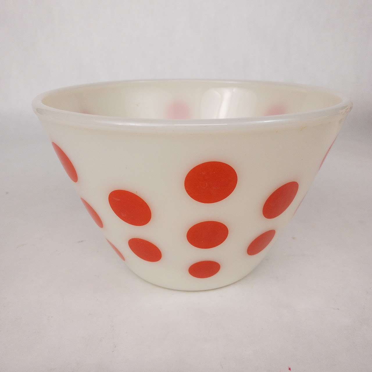 Fire King Polka Dot Milk Glass Bowl Trio