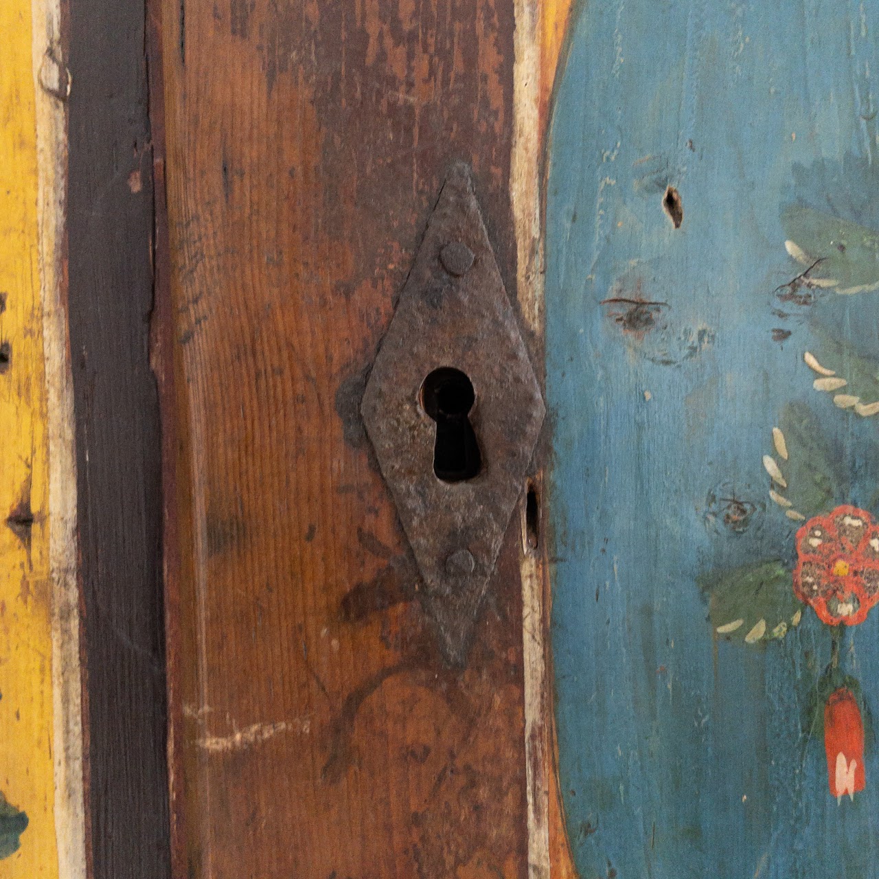 Mid 19th C. Hand-Painted Cupboard