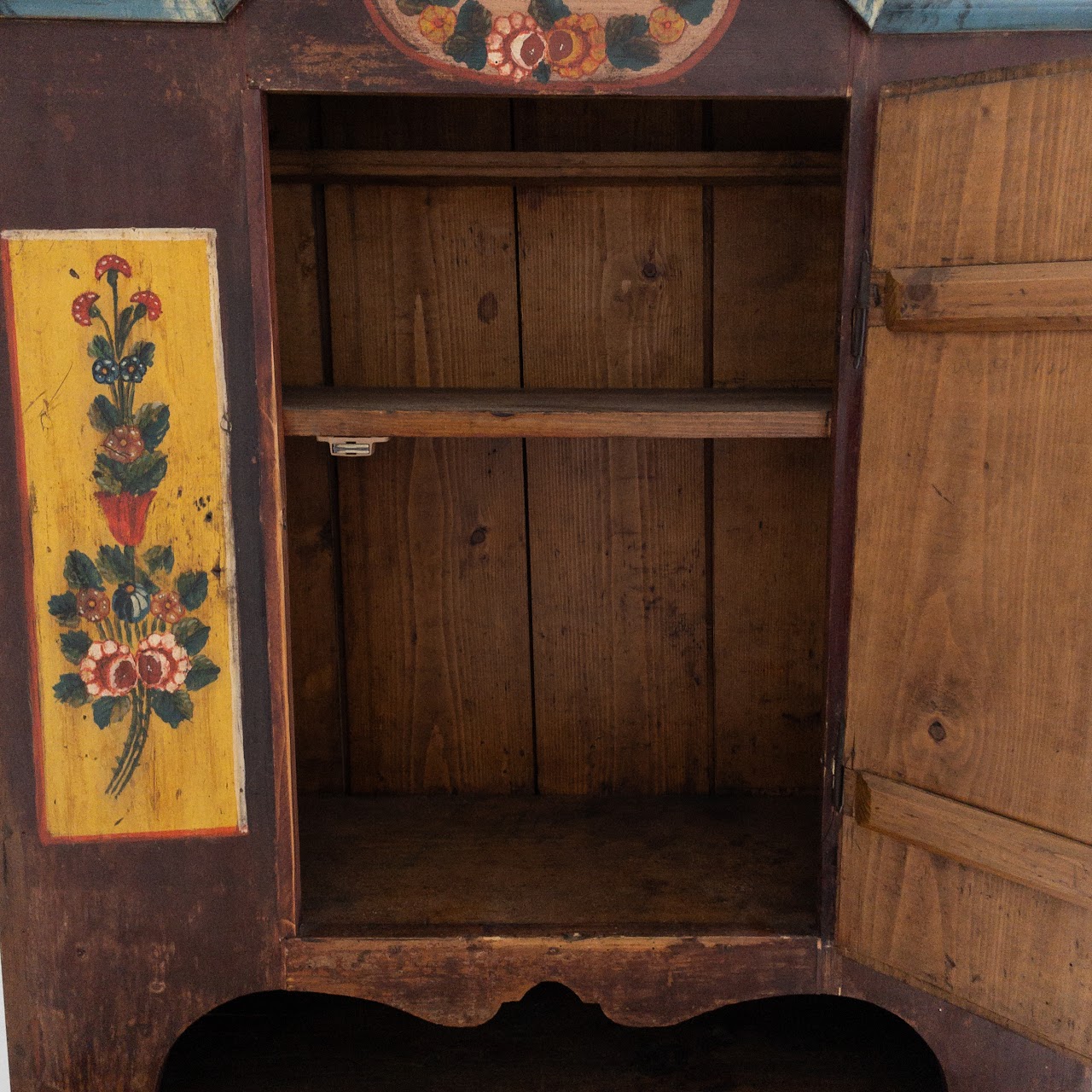 Mid 19th C. Hand-Painted Cupboard