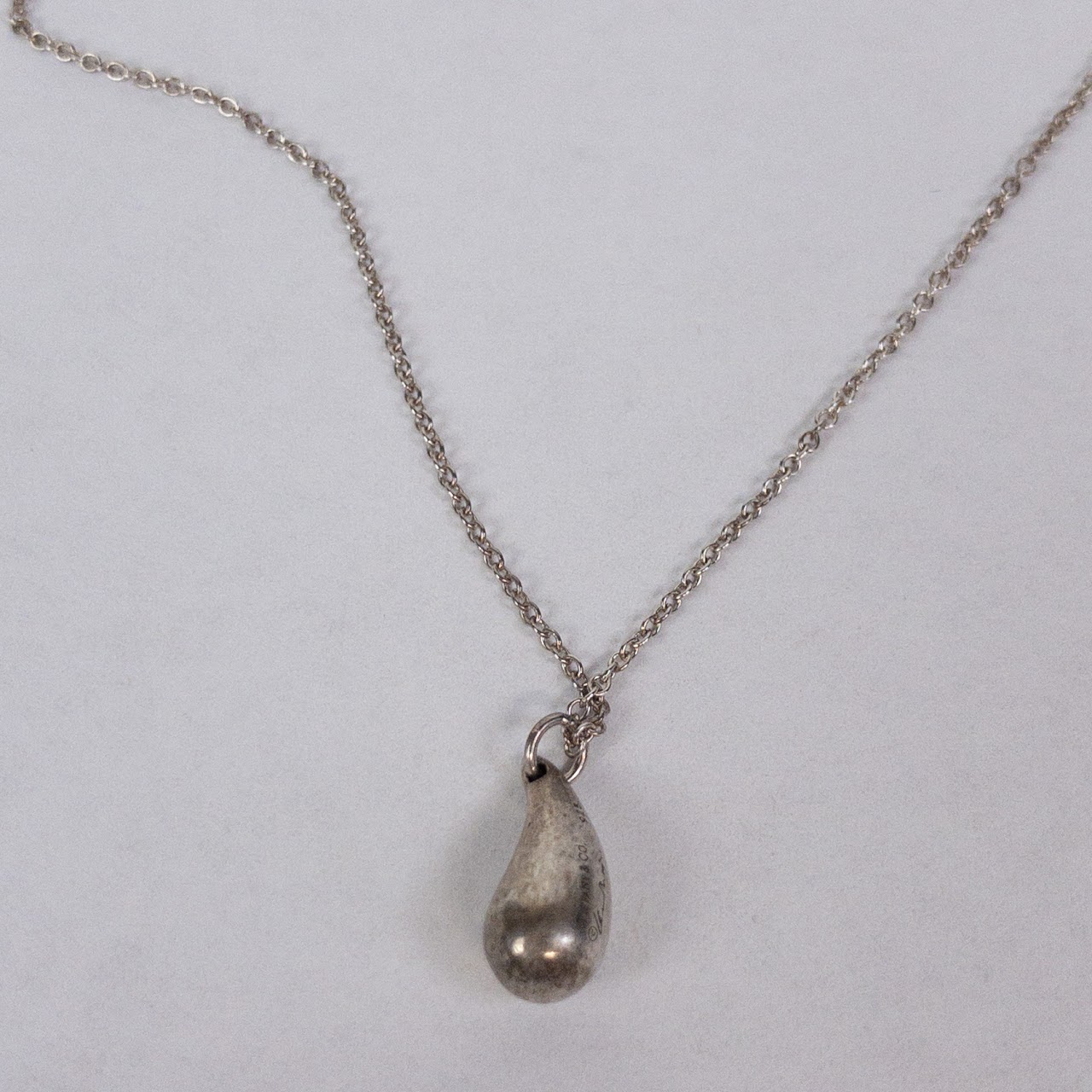 Tiffany & Co. Sterling Silver Elsa Peretti Teardrop Necklace