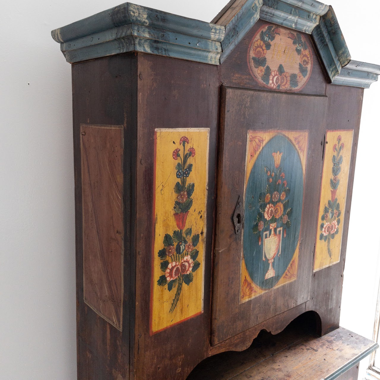 Mid 19th C. Hand-Painted Cupboard