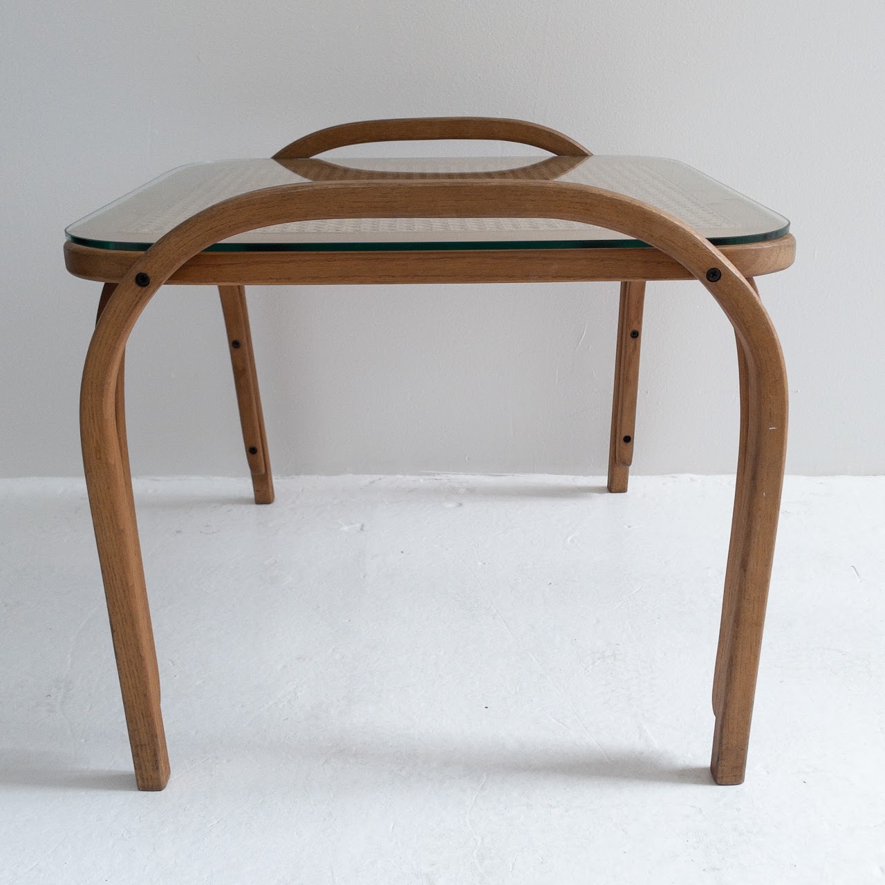 Bentwood & Cane Vintage Side Table Pair