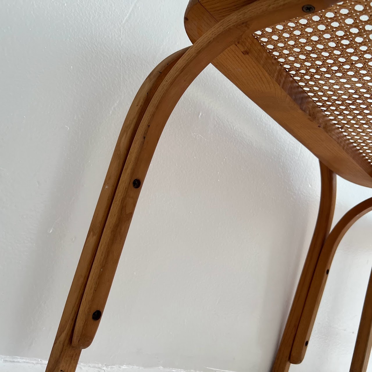 Bentwood & Cane Vintage Side Table Pair