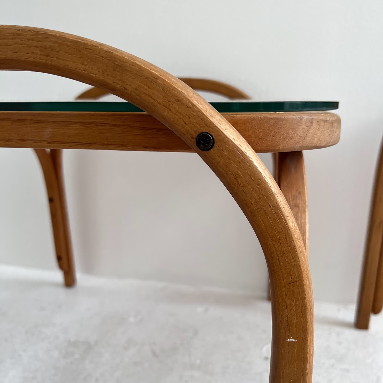 Bentwood & Cane Vintage Side Table Pair