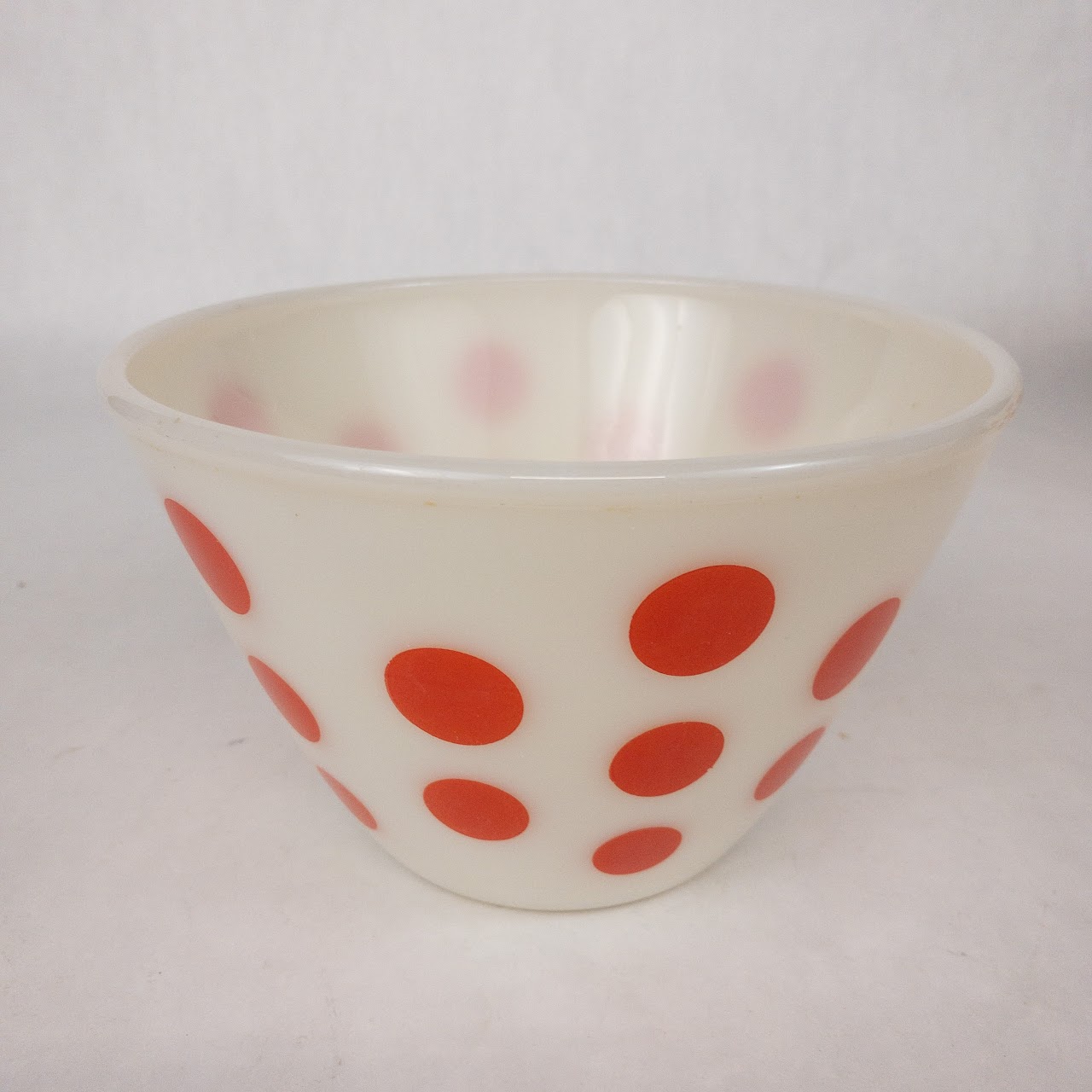 Fire King Polka Dot Milk Glass Bowl Trio