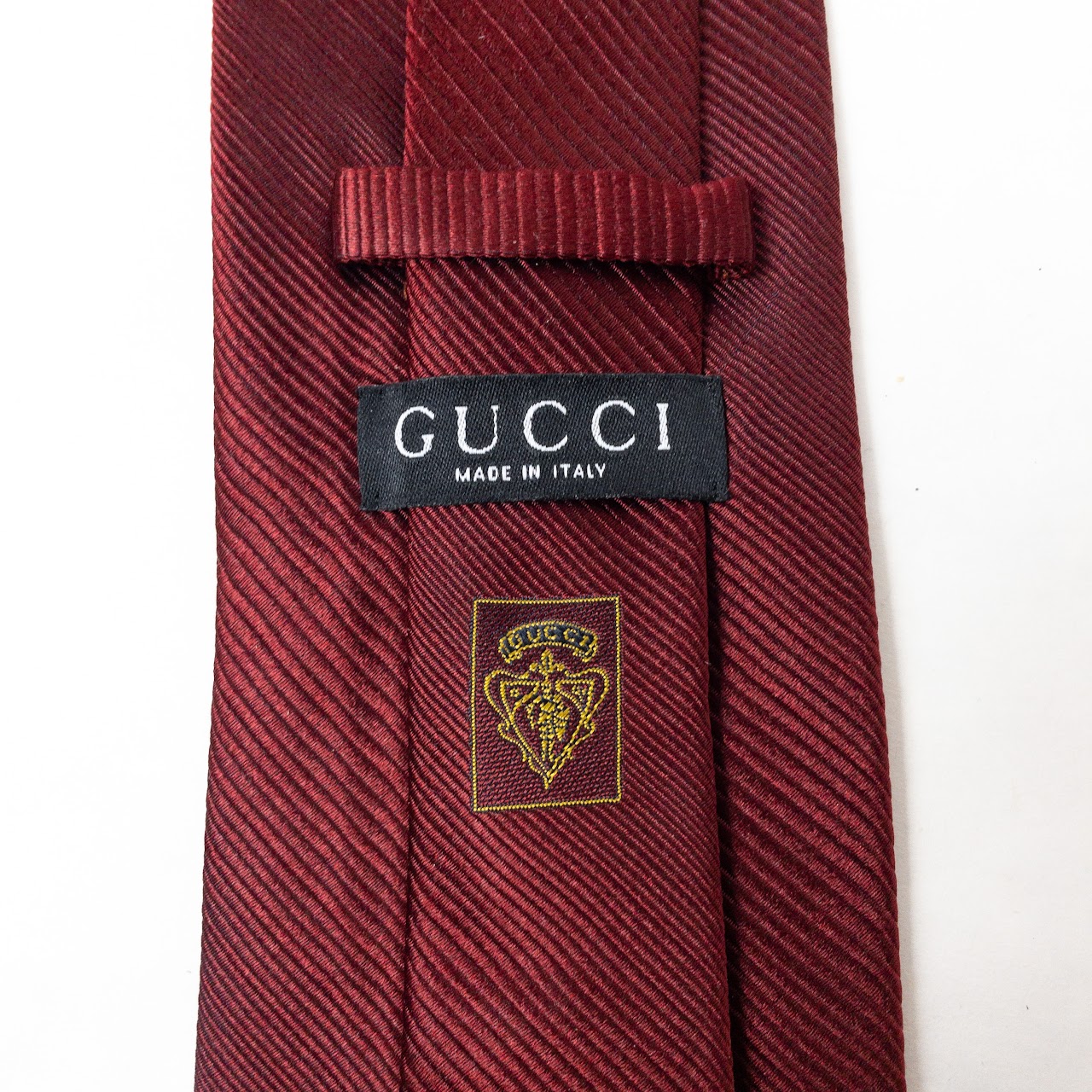 Gucci Maroon Silk Tie