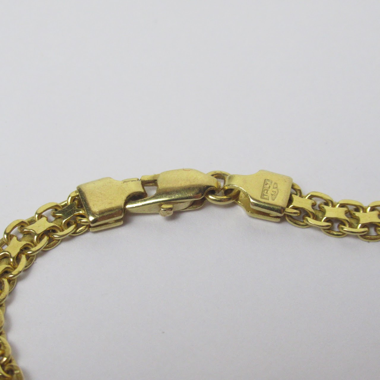 14K Gold Beveled Braided Chain Necklace