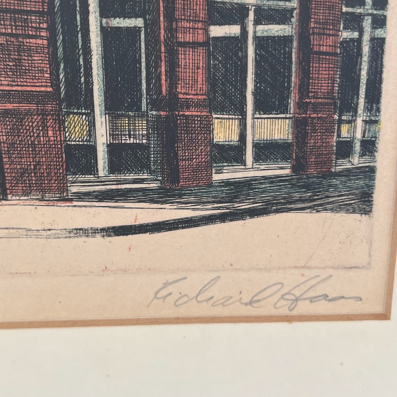 Richard Haas Signed Architectural Etching