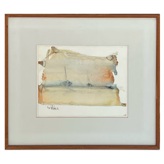 Watercolor Seascape Signed Painting, 1977