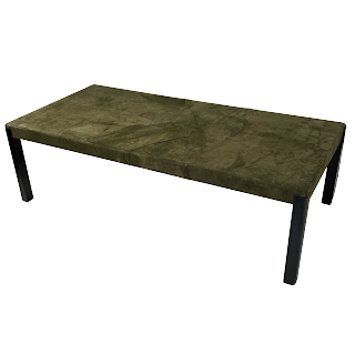 Suede Covered Danish Modern Coffee Table