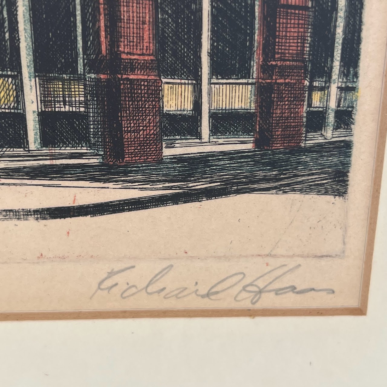 Richard Haas Signed Architectural Etching