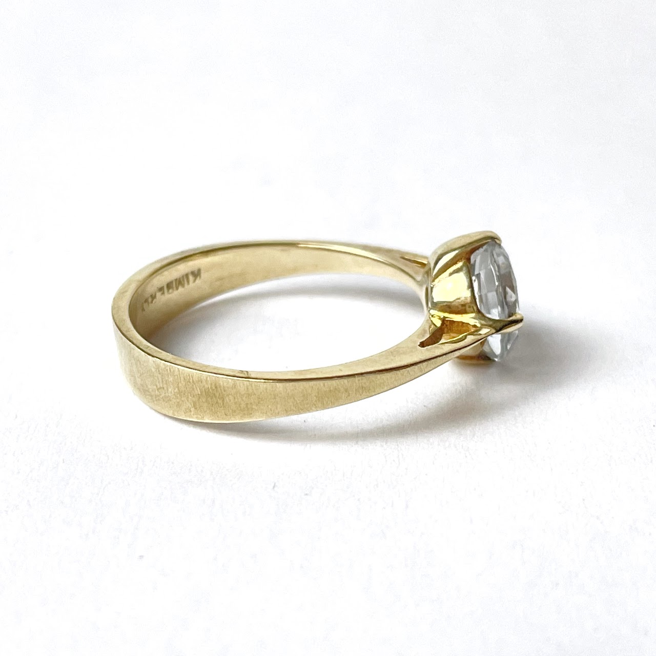 14K Gold and Clear Stone Ring