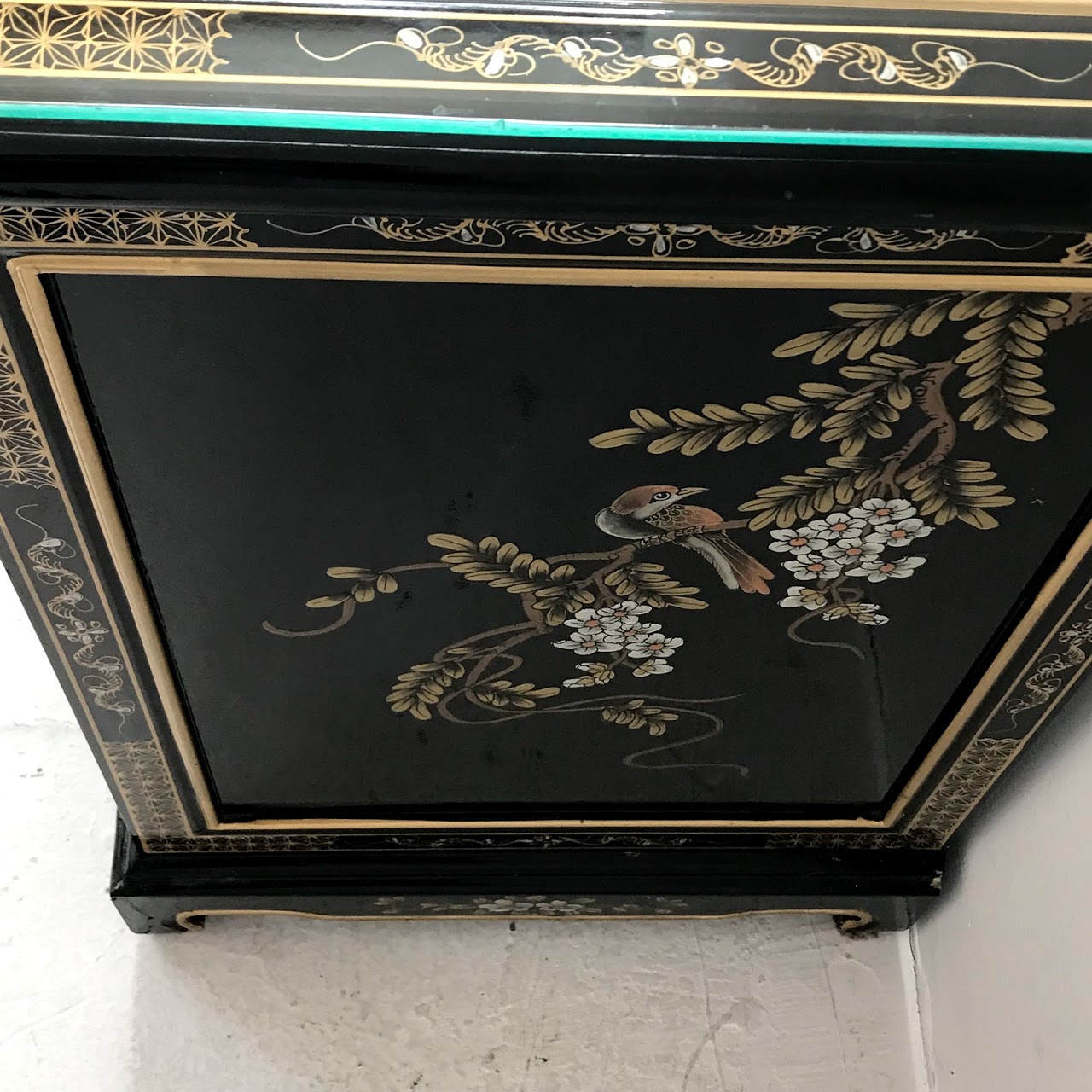 Lacquered Asian End Table Pair