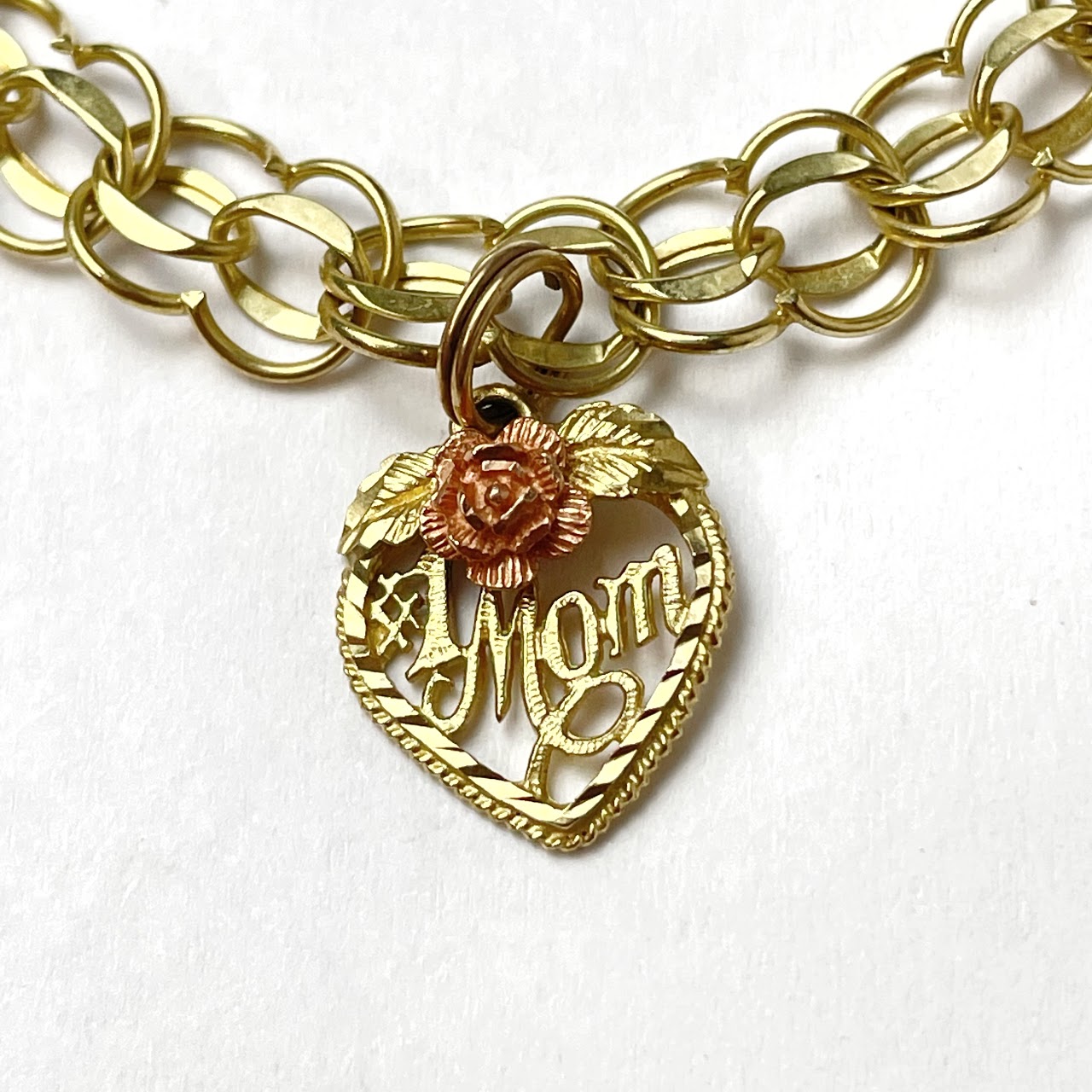 10K Gold '#1 Mom' Charm Bracelet