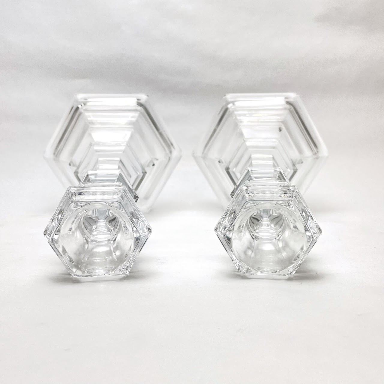 Tiffany & Co. Crystal Plymouth Candlestick Pair