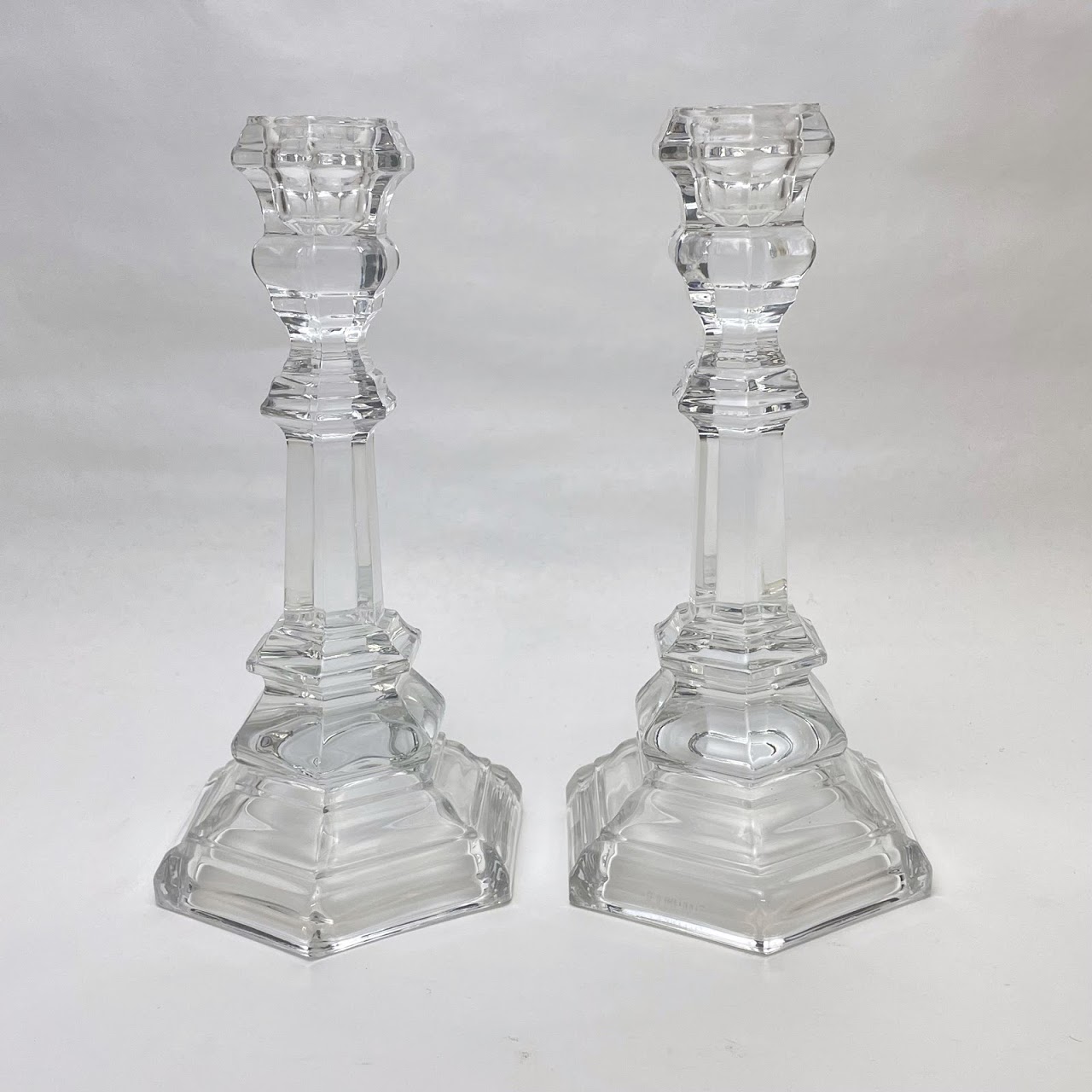 Tiffany & Co. Crystal Plymouth Candlestick Pair