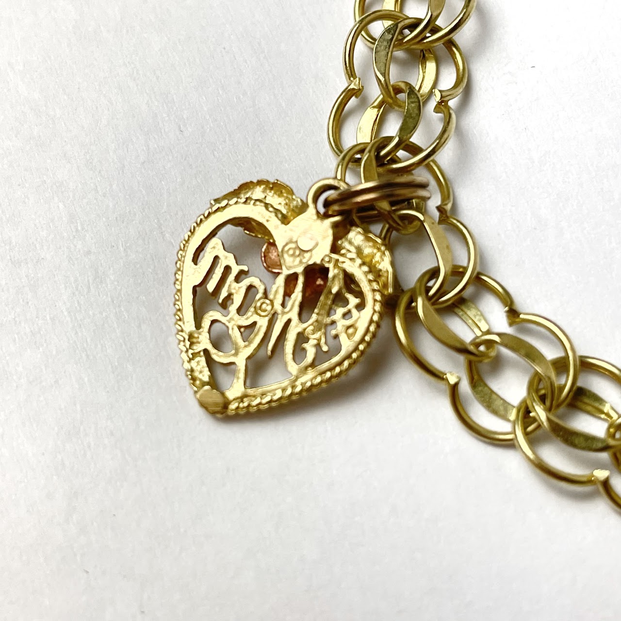 10K Gold '#1 Mom' Charm Bracelet