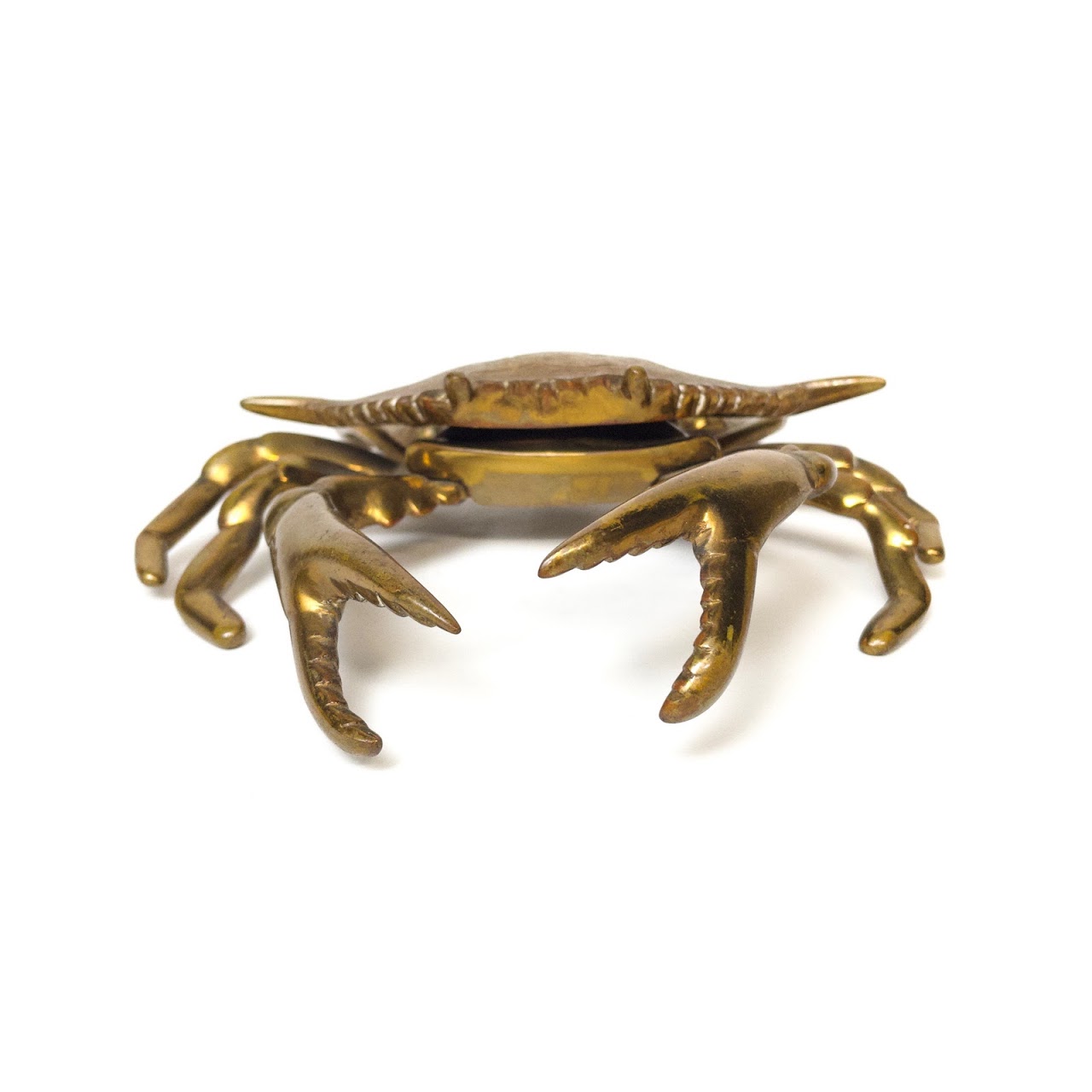 Vintage Brass Crab Inkwell