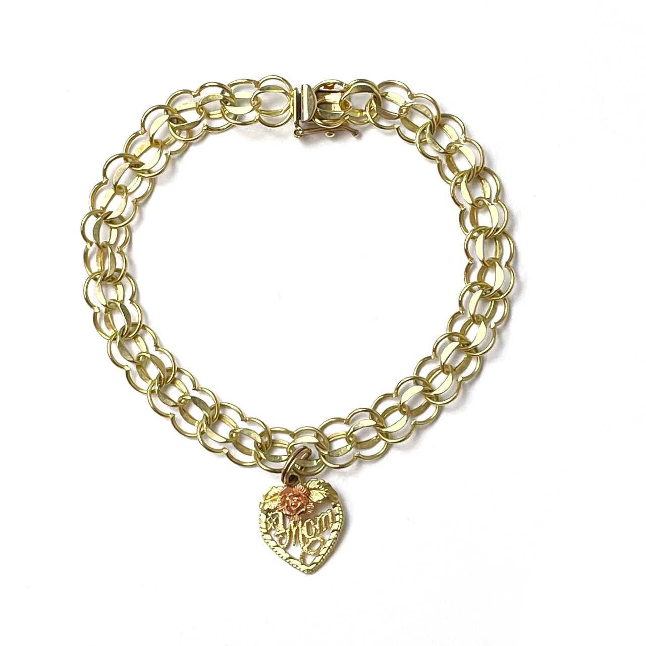 10K Gold '#1 Mom' Charm Bracelet