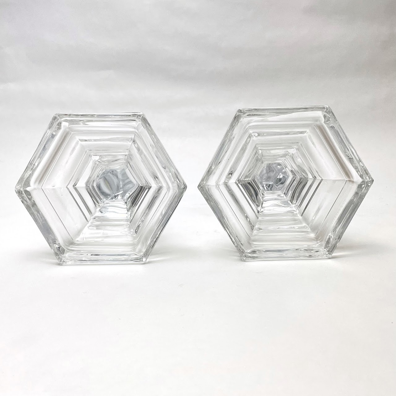 Tiffany & Co. Crystal Plymouth Candlestick Pair