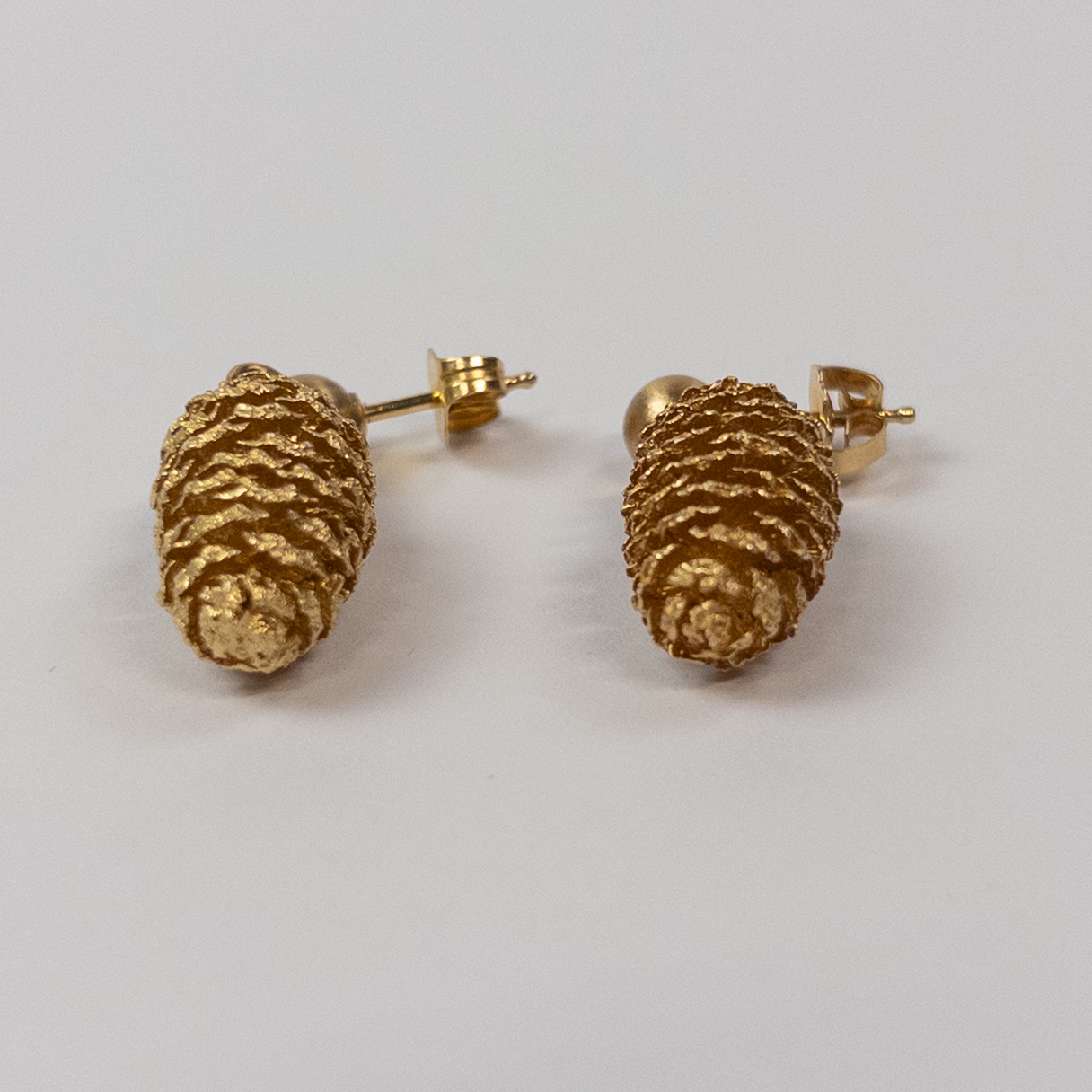 14K Gold Pinecone Drop Earrings