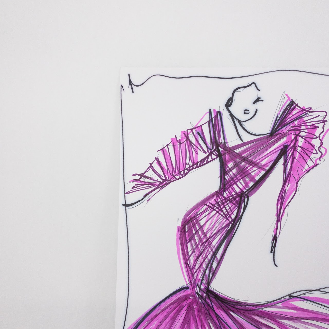 Christian Siriano Signed Fashion Sketch