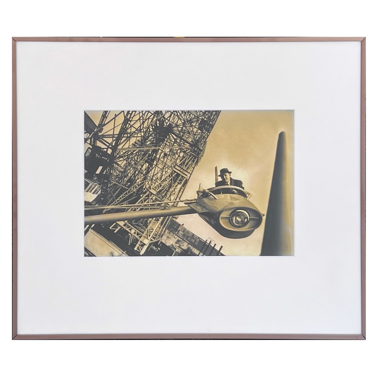 'City Inspector Checks a Ride, Coney Island'  Vintage Silver Gelatin Photograph