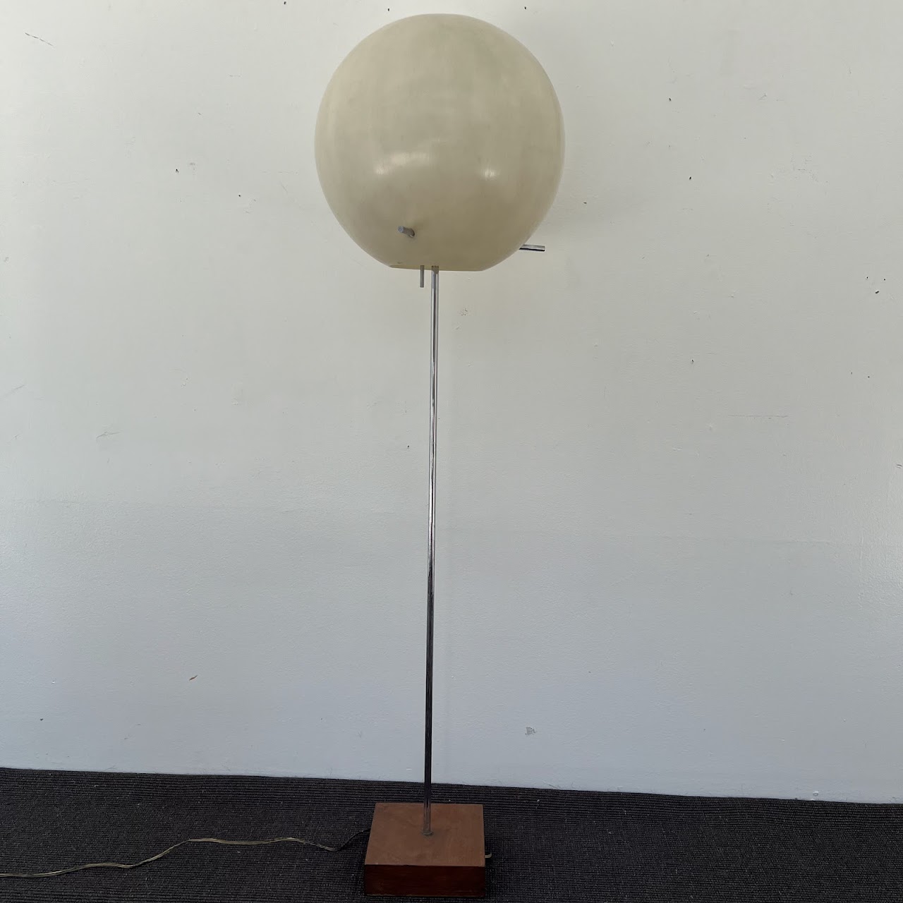 Paul Mayen for Habitat Mid-Century Modern Chrome and Teak Globe Floor Lamp