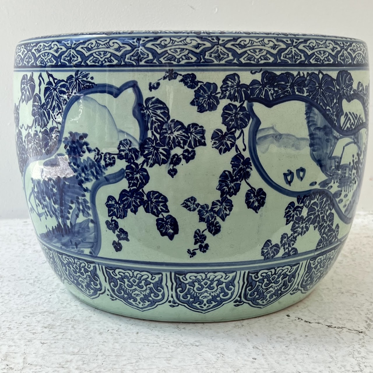 Chinese Blue Porcelain Planter